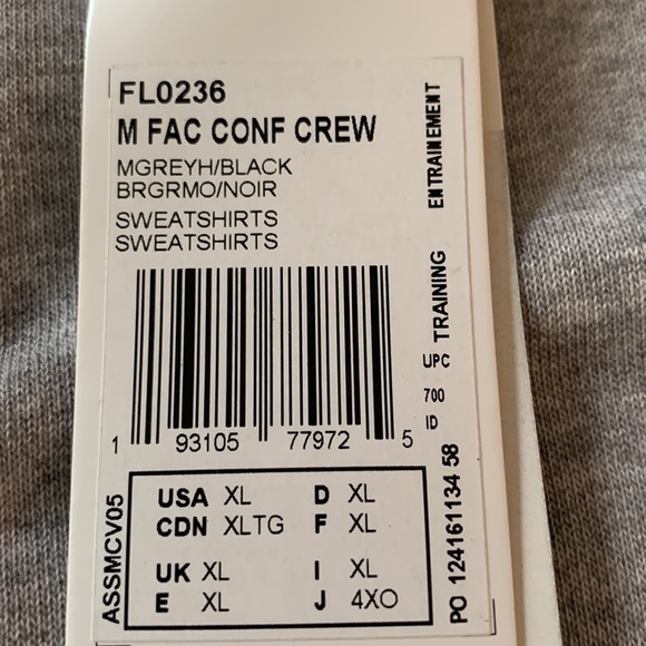 Adidas new sweatshirt,grey, long sleeve with side zipper - Picture 4 of 4